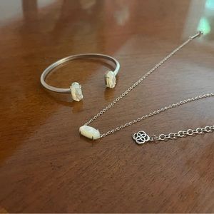 Kendra Scott necklace and bracelet silver set